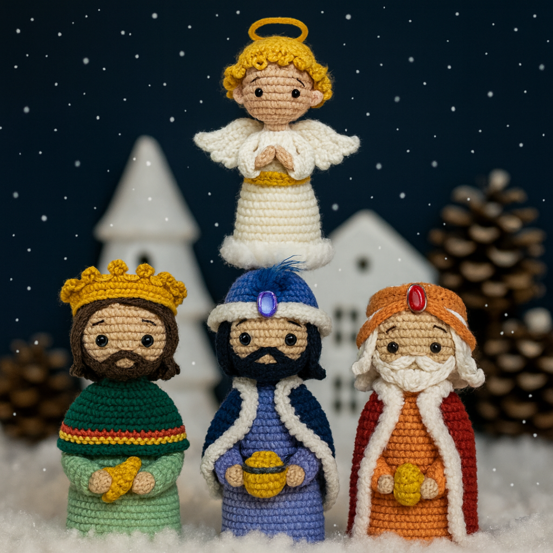 Amigurumi Magia Natalizia in PDF: Presepe, Personaggi Festivi e 8 Animali in Regalo