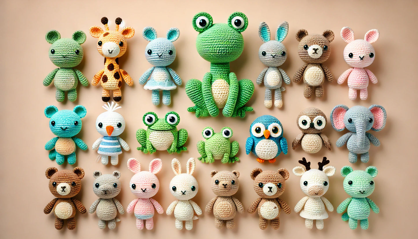 Amigurumi Facili in PDF: 8 Schemi di Animali + 2 Bonus di Natale