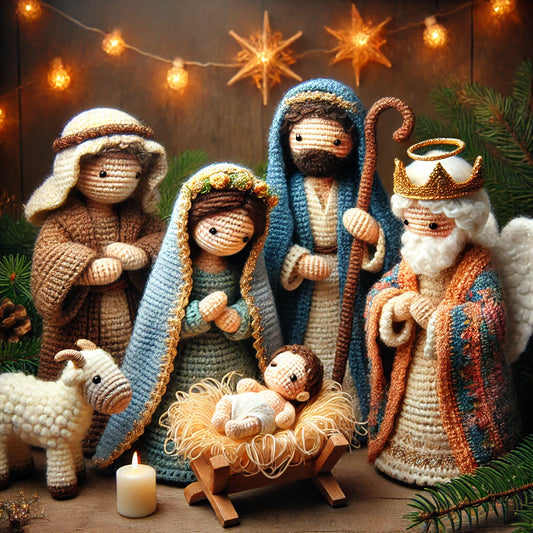Amigurumi Magia Natalizia in PDF: Presepe, Personaggi Festivi e 8 Animali in Regalo