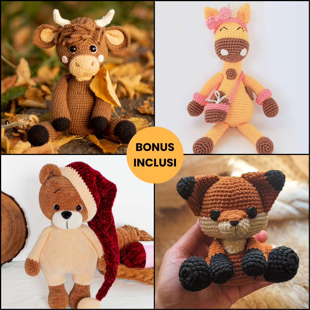 Super Bundle Amigurumi PDF in Italiano: 13 schemi di animali tenerissimi + Speciale Halloween in regalo!